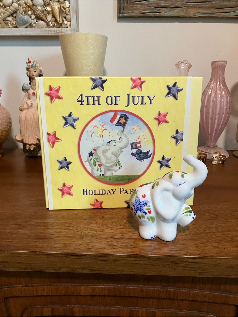 Fenton 4th of July Holiday Parade Elephant Figurine